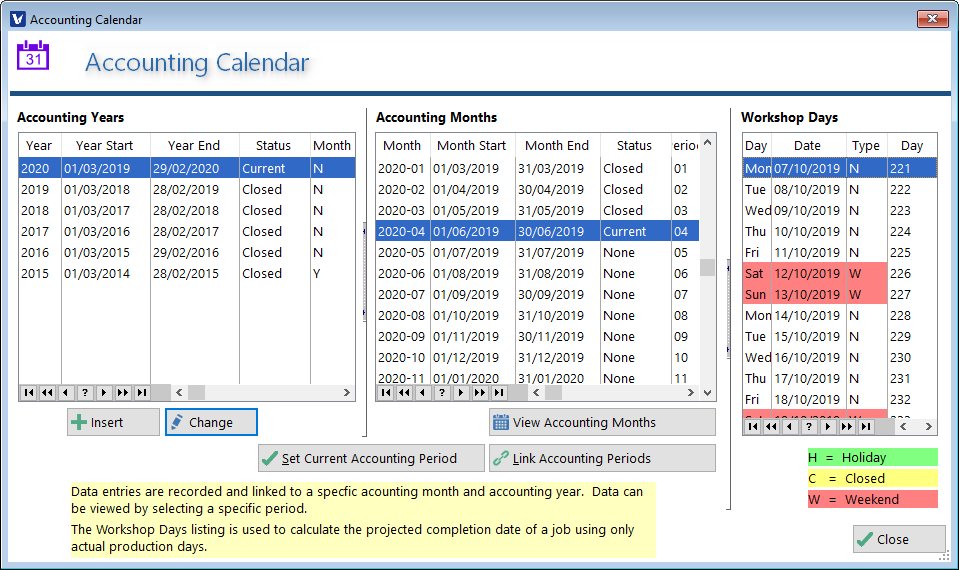 Accounting Calendar Veculim